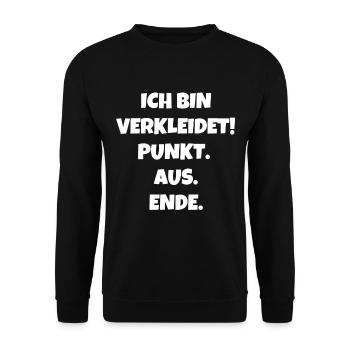 Karneval Ersatz Kostüm Fasching Outfit - Unisex Pullover - Schwarz - Vorne - Alina (178cm) & Michal (187cm)