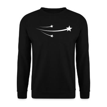 Shooting Stars White Design - Unisex Sweatshirt - black - Front - Alina (178cm) & Michal (187cm)