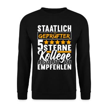 Abschiedsgeschenk Jobwechsel Kollege - Unisex Pullover - Schwarz - Vorne - Alina (178cm) & Michal (187cm)