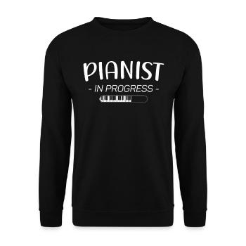 Professeur de piano Pianiste Future Heart - Sweat-shirt Unisexe - noir - Devant - Alina (178cm) & Michal (187cm)