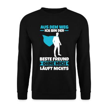 Bester Freund - Unisex Pullover - Schwarz - Vorne - Alina (178cm) & Michal (187cm)