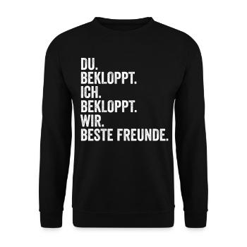 Bester Freund - Unisex Pullover - Schwarz - Vorne - Alina (178cm) & Michal (187cm)