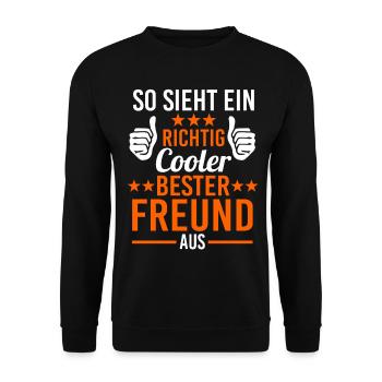 Bester Freund - Unisex Pullover - Schwarz - Vorne - Alina (178cm) & Michal (187cm)