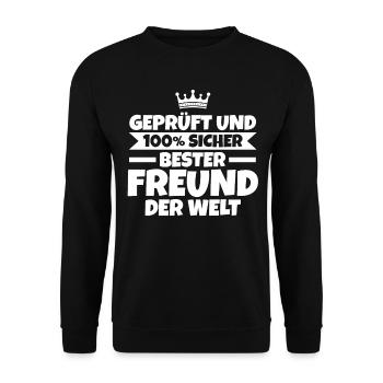 Bester Freund - Unisex Pullover - Schwarz - Vorne - Alina (178cm) & Michal (187cm)