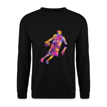 Cadeau de basketball pour le sport de tournoi d’entraînement - Sweat-shirt Unisexe - noir - Devant - Alina (178cm) & Michal (187cm)