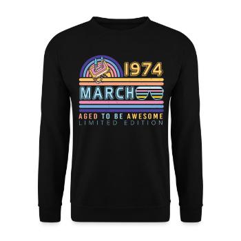 Mars 1974 Retro Limited - Sweat-shirt Unisexe - noir - Devant - Alina (178cm) & Michal (187cm)
