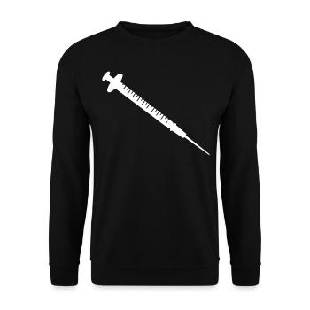 Spritze Weiss - Unisex Pullover - Schwarz - Vorne - Alina (178cm) & Michal (187cm)