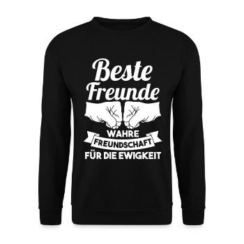 Bester Freund - Unisex Pullover - Schwarz - Vorne - Alina (178cm) & Michal (187cm)