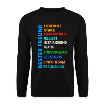 Bester Freund - Unisex Pullover - Schwarz - Vorne - Alina (178cm) & Michal (187cm)