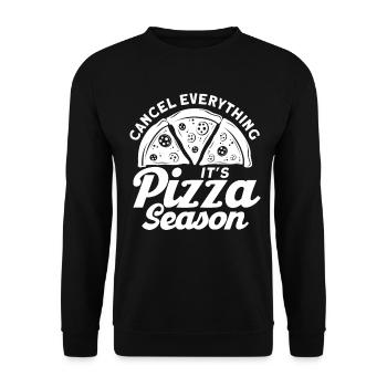 Feinschmecker Foodie Pizza Geschenk - Unisex Pullover - Schwarz - Vorne - Alina (178cm) & Michal (187cm)
