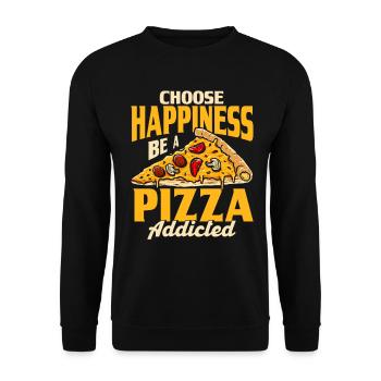 Gourmet Foodie Pizza Gift - Unisex Sweatshirt - black - Front - Alina (178cm) & Michal (187cm)