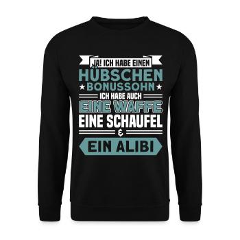 Family Stepson Bonus Son Gift - Unisex Sweatshirt - black - Front - Alina (178cm) & Michal (187cm)