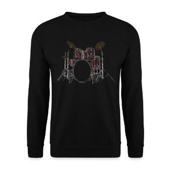 Drums Music Moitv drummer drums Drummer - Unisex Sweatshirt - black - Front - Alina (178cm) & Michal (187cm)