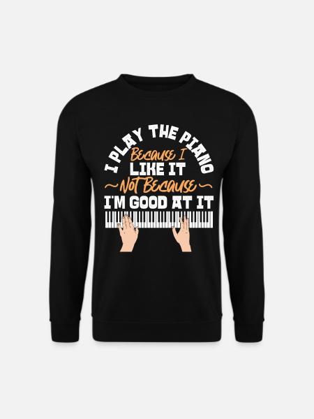 Piano Teacher Pianist Keyboard I - Unisex Pullover - Schwarz