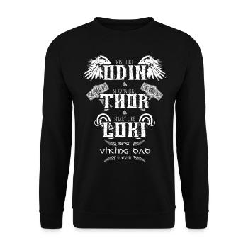 Viking Dad Odin Thor Loki Father's Day Viking Dad - Unisex Sweatshirt - black - Front - Alina (178cm) & Michal (187cm)