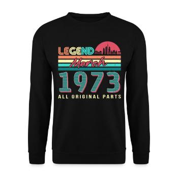 March 1973 Retro Original - Unisex Sweatshirt - black - Front - Alina (178cm) & Michal (187cm)
