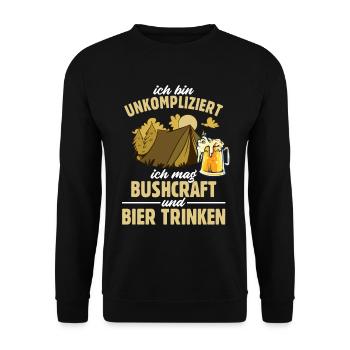 Bushcrafter Bier Bushcraft Survival - Unisex Pullover - Schwarz - Vorne - Alina (178cm) & Michal (187cm)