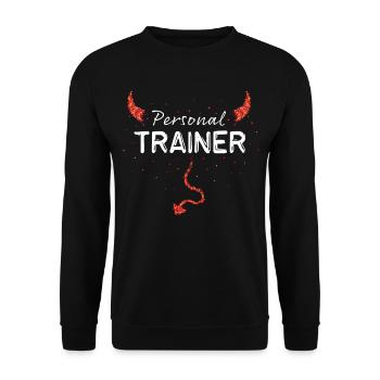 Personal Trainer Trainer Gym - Unisex Sweatshirt - black - Front - Alina (178cm) & Michal (187cm)