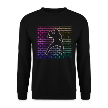 Football Footballer - Unisex Pullover - Schwarz - Vorne - Alina (178cm) & Michal (187cm)