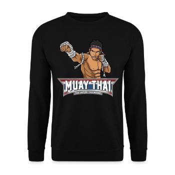 Muay Thai Thaiboxen MMA Kampfsport - Unisex Pullover - Schwarz - Vorne - Alina (178cm) & Michal (187cm)