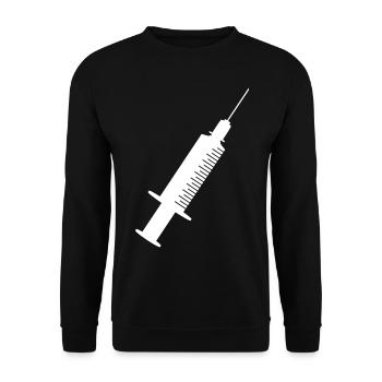 Spritze Weiss - Unisex Pullover - Schwarz - Vorne - Alina (178cm) & Michal (187cm)