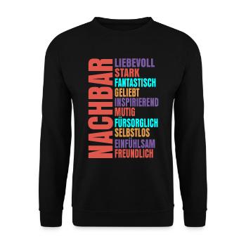 Nachbar - Unisex Pullover - Schwarz - Vorne - Alina (178cm) & Michal (187cm)