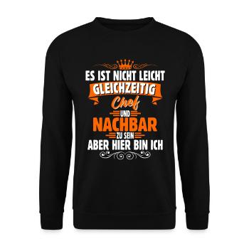 Nachbar - Unisex Pullover - Schwarz - Vorne - Alina (178cm) & Michal (187cm)