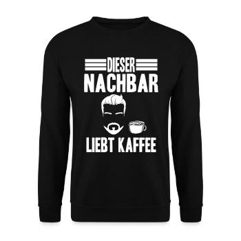 Kaffee Nachbar - Unisex Pullover - Schwarz - Vorne - Alina (178cm) & Michal (187cm)