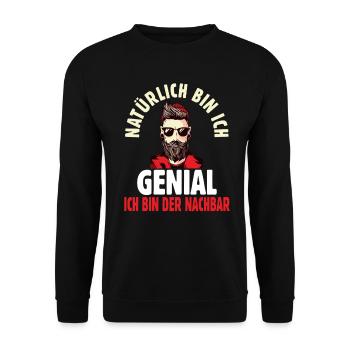 Nachbar - Unisex Pullover - Schwarz - Vorne - Alina (178cm) & Michal (187cm)