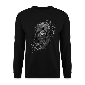 Vegvisir Odin avec Hugin et Munin - Vikings - Sweat-shirt Unisexe - noir - Devant - Alina (178cm) & Michal (187cm)