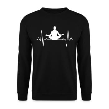 Yoga Meditation Heartbeat - Unisex Sweatshirt - black - Front - Alina (178cm) & Michal (187cm)