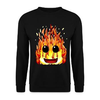Fire Heat Flames Inferno Face Fire Professions - Unisex Sweatshirt - black - Front - Alina (178cm) & Michal (187cm)