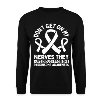 Parkinson's Awareness Warrior Survivor Fighter - Unisex Sweatshirt - black - Front - Alina (178cm) & Michal (187cm)