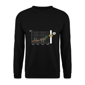 Kryptowährungshändler Crypto Coin Btc Graph - Unisex Pullover - Schwarz - Vorne - Alina (178cm) & Michal (187cm)