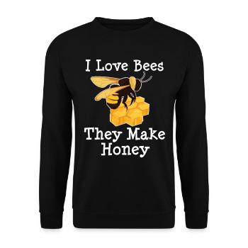 Ich Liebe Bienen Honigbiene Imkerei Imker - Unisex Pullover - Schwarz - Vorne - Alina (178cm) & Michal (187cm)