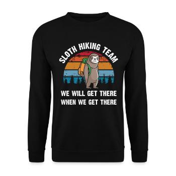 Sloth Sloth Hiking Hiker Hiking Trail Gift - Unisex Sweatshirt - black - Front - Alina (178cm) & Michal (187cm)