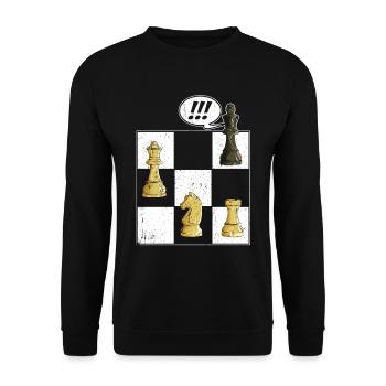 Chess Tshirt Chessboard Checkmate Chess Game - Unisex Sweatshirt - black - Front - Alina (178cm) & Michal (187cm)