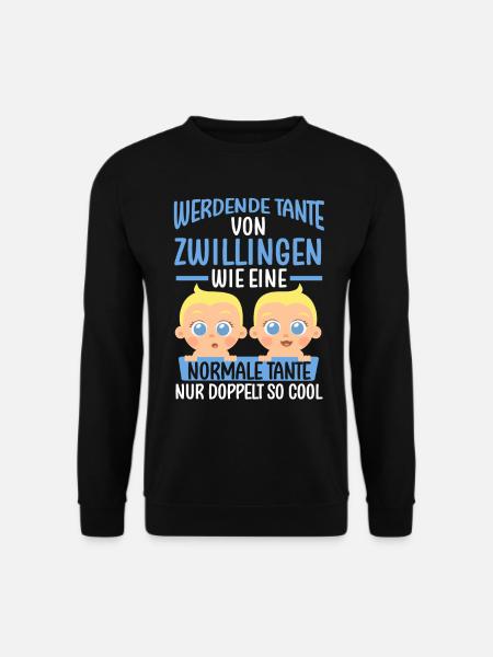 Werdende Tante von Zwillingen - Unisex Pullover - Schwarz