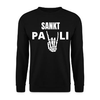 St pauli. St pauli Fan. Paulianer Hamburger fan - Unisex Pullover - Schwarz - Vorne - Alina (178cm) & Michal (187cm)