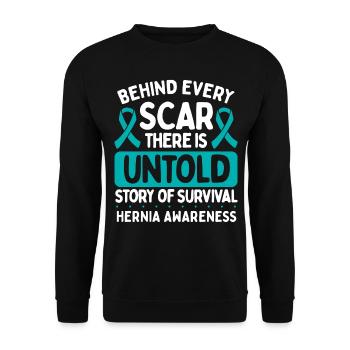 Journée de sensibilisation à la hernie Mois de la survie à la hernie - Sweat-shirt Unisexe - noir - Devant - Alina (178cm) & Michal (187cm)