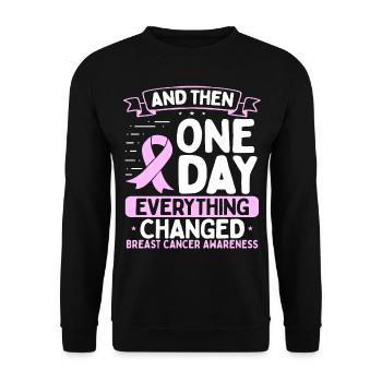 Breast Cancer Awareness Ribbon Changed - Unisex Sweatshirt - black - Front - Alina (178cm) & Michal (187cm)
