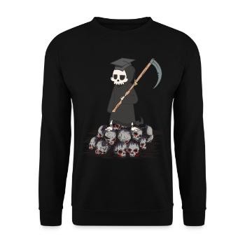 Horror Sense Master Grim Reaper Death Halloween - Unisex Sweatshirt - black - Front - Alina (178cm) & Michal (187cm)
