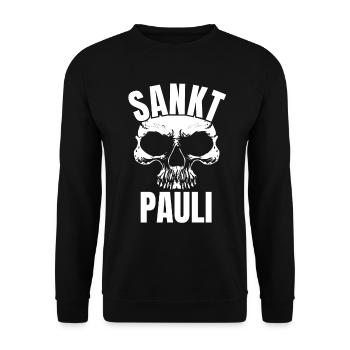 St Pauli. Éventail St pauli Éventail Paulianer Hamburger - Sweat-shirt Unisexe - noir - Devant - Alina (178cm) & Michal (187cm)