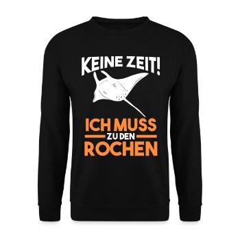 Rochen - Unisex Pullover - Schwarz - Vorne - Alina (178cm) & Michal (187cm)