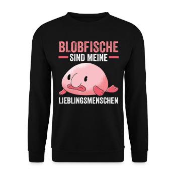 Blobfisch - Unisex Pullover - Schwarz - Vorne - Alina (178cm) & Michal (187cm)