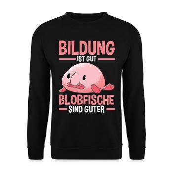 Blobfisch - Unisex Pullover - Schwarz - Vorne - Alina (178cm) & Michal (187cm)