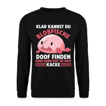 Blobfisch - Unisex Pullover - Schwarz - Vorne - Alina (178cm) & Michal (187cm)