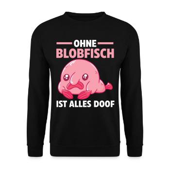 Blobfisch - Unisex Pullover - Schwarz - Vorne - Alina (178cm) & Michal (187cm)