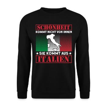 Italien Italienisch Italiener Geschenk - Unisex Pullover - Schwarz - Vorne - Alina (178cm) & Michal (187cm)