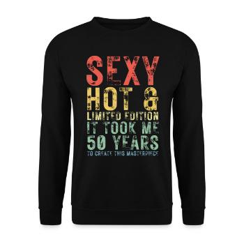 50e anniversaire Décoration pour hommes 50 ans drôle - Sweat-shirt Unisexe - noir - Devant - Alina (178cm) & Michal (187cm)
